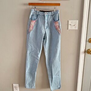 Vintage western boho style denim jeans